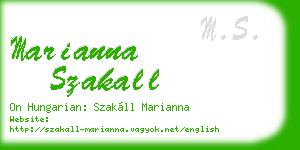 marianna szakall business card